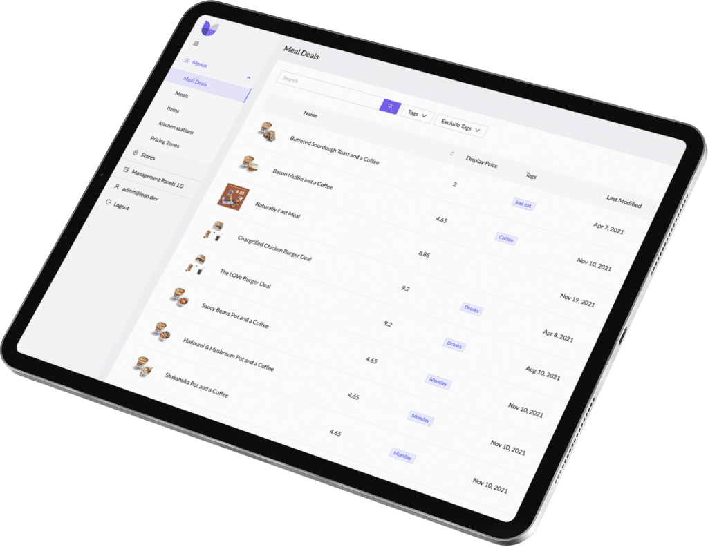 Vita Mojo's POS system on a tablet