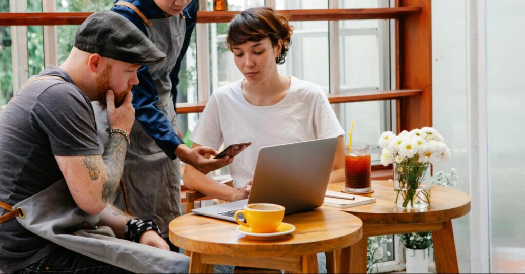 Restaurant staff completing digital onboarding