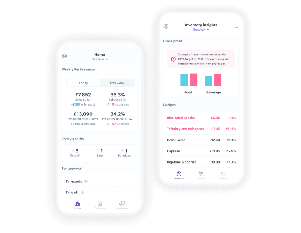 Nory's performance management features on mobile