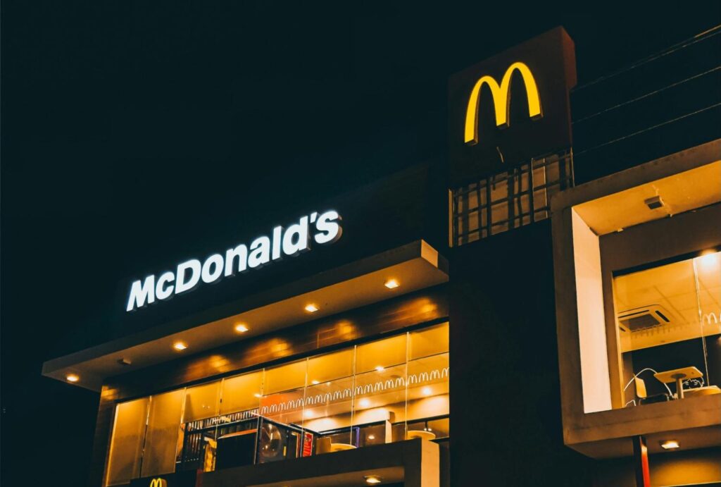 McDonald's restaurant at night